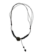 vintage black rose knot necklace