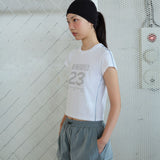 Number Stretch Tee white