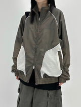 piping mesh blouson jacket