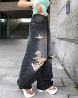 Pave Vintage Damage Balloon Denim Pants