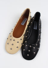 STUD BALL FLAT SHOES