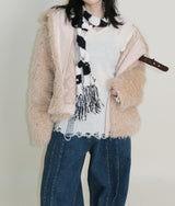Rachel Two-Belt Detail Short Length Fur Jacket (Lining Quilted)
