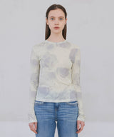 Flower Photo Printed Top - Lemon