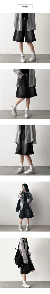 Luo Washing Denim Bermuda Half Shorts