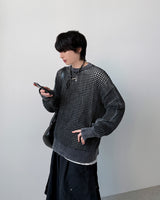 ロイヤルピグメントメッシュニット