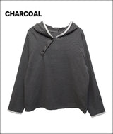 Kikole button stripe hoodie
