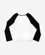 ローズバタフライラグランTシャツ  #ブラックホワイト