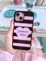 Whipping Stripe phone case - choco (black glass) - standard(non-magsafe)
