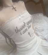 Thankstoo Lace Tube Top (White)