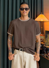 Waffle-Knit Short-Sleeve T 4COLOR