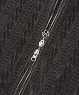 Women’s Cable Knit Zip-Up Jacket Charcoal