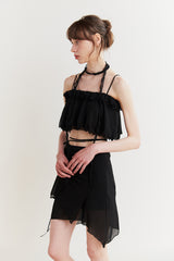 LILY SCARF TOP black