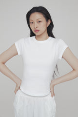 C 90S ラインベーシックTシャツ_ホワイト
