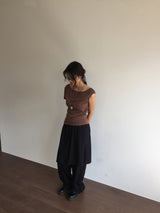 Slit pleated skirt pants (2color)