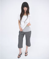 STRAP POINT CAPRI PANTS - CHARCOAL