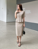Renne Peplum H-Line Skirt