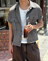 [S/S] Crop pocket check shirts(3color)