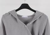 BUTTON WRAP HOOD TEE