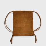 Suede Fringe Gym Sack_Camel