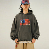 AN Vintage Heart Printing Overfit Hoody