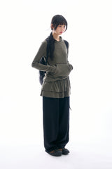 Oberon pintuck balloon denim pants