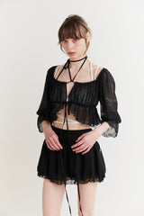 MERMAID SHEER CARDIGAN black