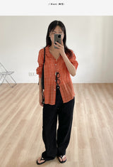 [Unisex/Non-Fade] Stitched Denim Wide Pants