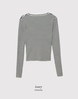 Slim Fit Crop Border Rib Knit (4color)