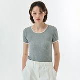 LACE T-SHIRT GRAY