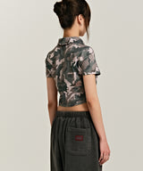 939 LOGO COLLAR CROP TOP (CAMO)