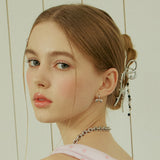 Mini Bold Ribbon One-touch Earrings