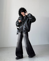 Keysia Fur Leather Jumper