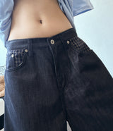 Teki Check Pocket Wide Denim Bermuda Shorts 2color