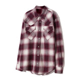 flannel plaid western shirt burgundy