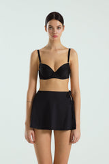Wrap Skirt Cover-Up (Black/Shorts)