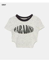 Paradise Side Cutting Cropped T-Shirt