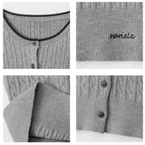 Classic Cable Knit Short-Sleeve Cardigan 231949399
