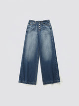 Wide Button Denim Pants