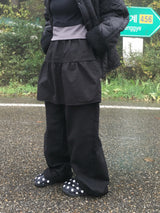 ペールシャーリングワイドスカートパンツ (3c)