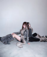 ラフゴシッククロスパッチカーディガン - leopard