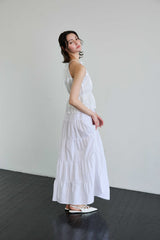 PEARL HALTERNECK TOP / WHITE