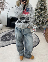 Ika Flag Fur Hood Zip Up