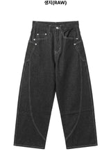 Jeff Big Pocket Washed Curved Jeans