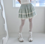 [pepe]check cotton skirt (green)
