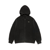 25SS SOLIED KNIT HOODIE ZIP UP BLACK