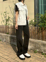 LOOSE FIT WHITE DENIM VEST code 21011