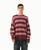 HAIRY STRIPE KNIT SWEATER