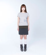 Folded colorblock skirt (charcoal)