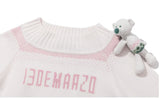 13DE MARZO フェアアイルベアオフショルダーセーター ベージュ