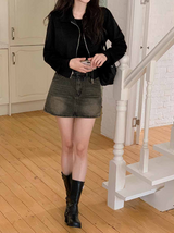 #Suede Collar Crop Jacket (3color)